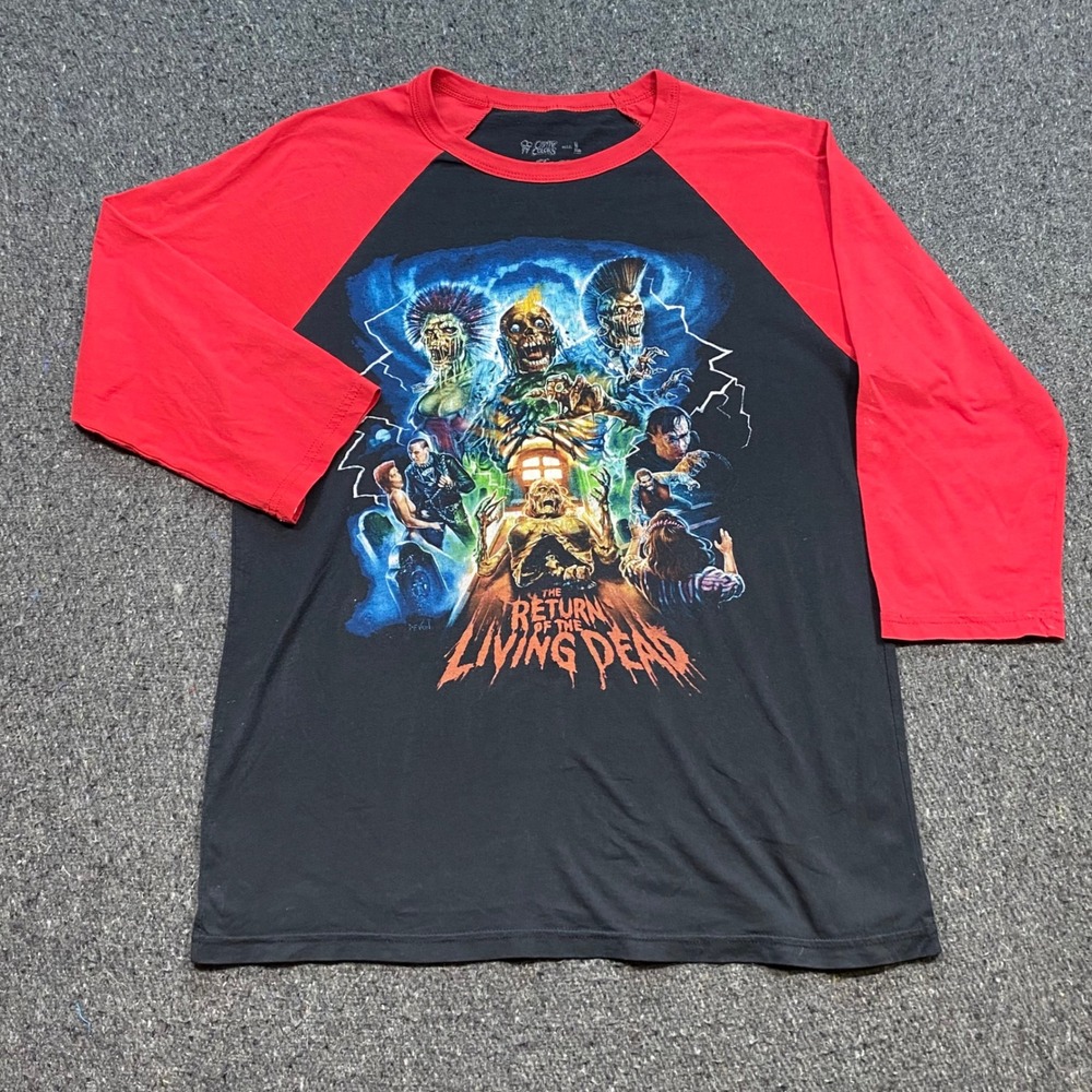 Cavity Colors Return of the Living Dead Sz L Mens Black Red Horror Movie TShirt